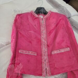 CAbi Pink Blazer with Silvery Trim